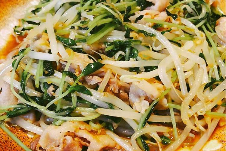豆苗 もやし 豚肉の大絶賛 炒めもの レシピ 作り方 By ちょこだいふく クックパッド 簡単おいしいみんなのレシピが372万品