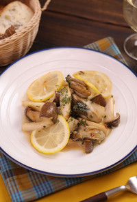牡蠣とエリンギのレモンガリバタソテー