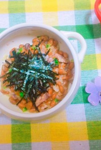 納豆と鯖缶のネバネバ生姜和え