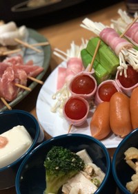 今日の晩ご飯♪/ホットプレートで焼き鳥