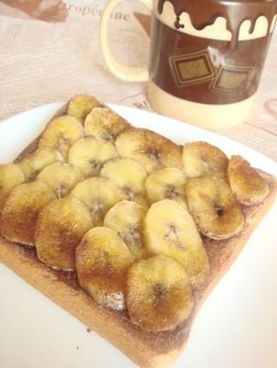 チョコバナナのトースト☆.｡.：*･゜の写真