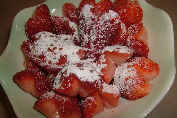 いちごの粉砂糖がけ レシピ 作り方 By よん妻 クックパッド 簡単おいしいみんなのレシピが355万品
