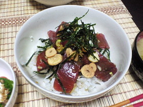 簡単スタミナ?まぐろ丼