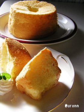 100均型で焼く、大人のシフォンケーキ♪