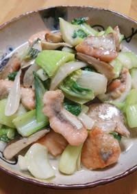 鮭とチンゲン菜の炒め煮