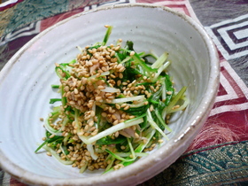 水菜の瞬間蒸し和え