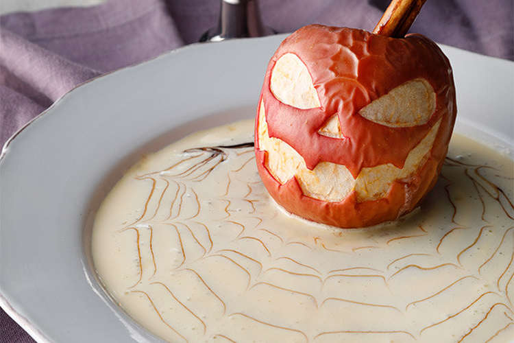 りんごでハロウィン ジャックオランタン レシピ 作り方 By イオン クックパッド 簡単おいしいみんなのレシピが356万品