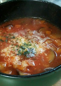 トマトジュースで野菜スープ