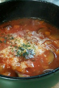 トマトジュースで野菜スープ