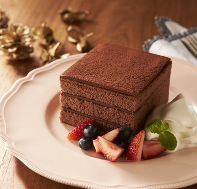 かんたんスライス生チョコレートケーキの写真