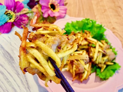 カリジュワッ♡さつま芋と豚肉の唐揚げの写真