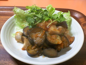 なすとエリンギのケチャップあん