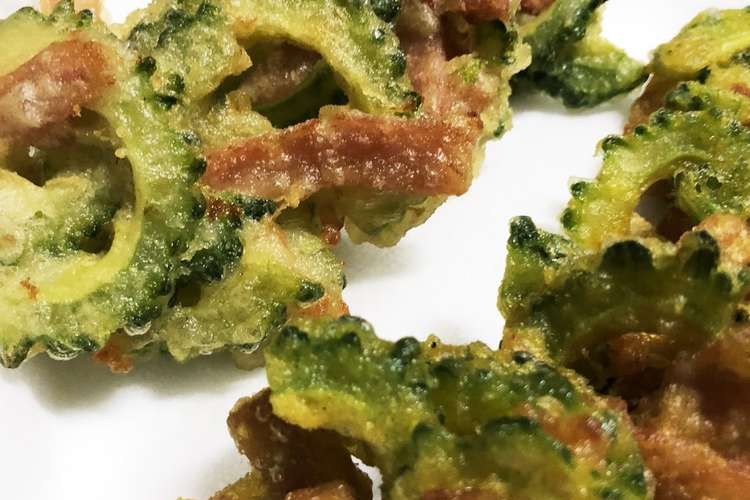 ゴーヤとハムステーキのかき揚げ 2色味 レシピ 作り方 By おはぎ おはぎ クックパッド