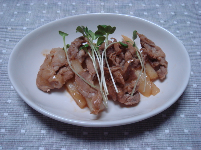 山芋と豚肉のピリカラ炒め物の画像
