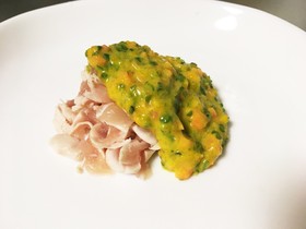 ササミのかぼちゃヨーグルトソース 犬ご飯