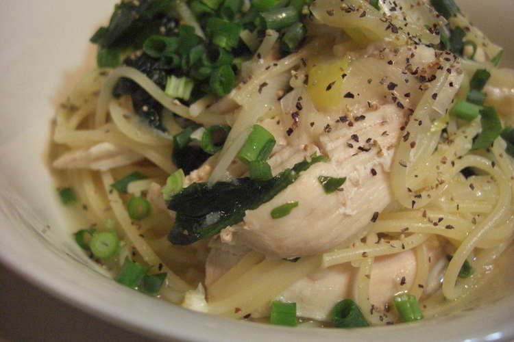 レンジ蒸し鶏とねぎのパスタ レシピ 作り方 By ほのち クックパッド 簡単おいしいみんなのレシピが363万品