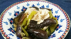 簡単!時短!茄子とピーマンと豚肉の煮浸し
