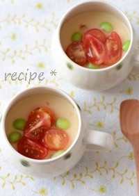 トマトと枝豆のせ冷やし茶碗蒸し