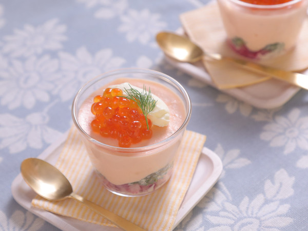 サーモンのグラステリーヌ☆いくら添え