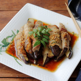 肉巻きなすのしょうがソース
