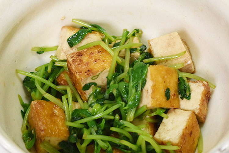 厚揚げと豆苗のさっぱりサラダ レシピ 作り方 By 浜田市びぃびくん食堂 クックパッド 簡単おいしいみんなのレシピが352万品
