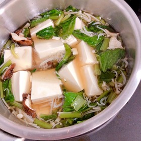 超ヘルシー♡しらすと小松菜の豆腐あんかけ