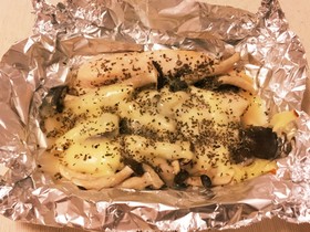 ささみとしめじの簡単ホイル焼き♪
