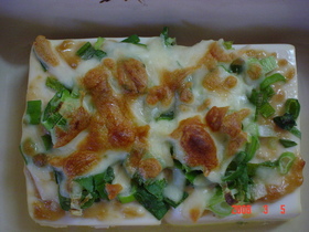 豆腐の味噌マヨチーズ焼き