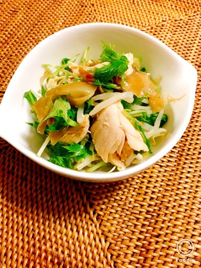 ＊水菜とザーサイでササミの中華風サラダ＊の写真