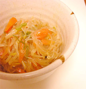 市販の麻婆茄子のもとで簡単春雨