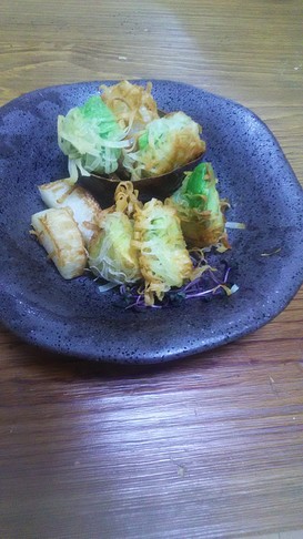 アボカドと長芋の細切り春巻揚げ