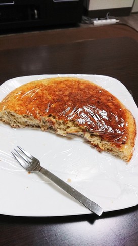 完熟バナナ2本消費ホットケーキ♪