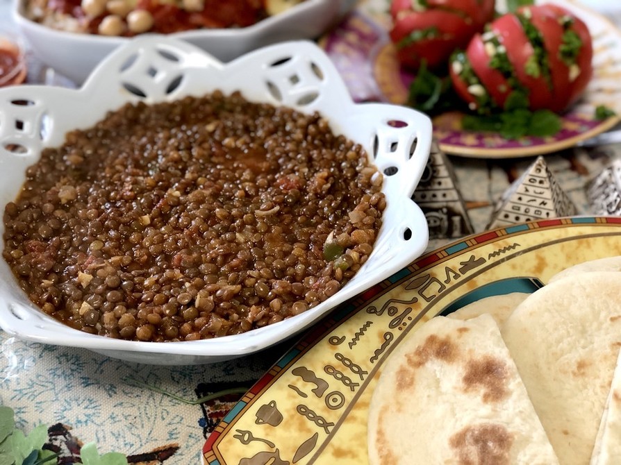 エジプト♡ブラウンレンティル豆の伝統料理の画像