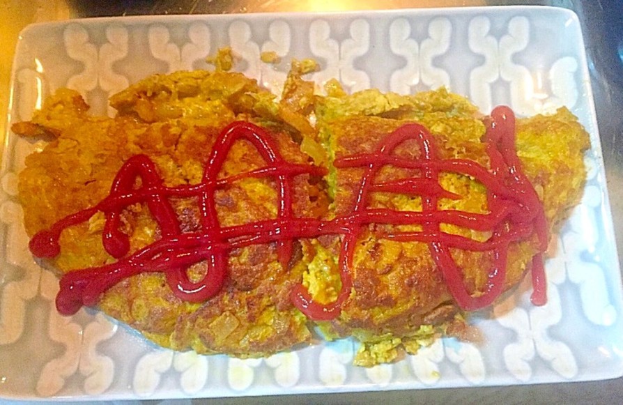 オムレツ風 カレー風味の卵焼きの画像