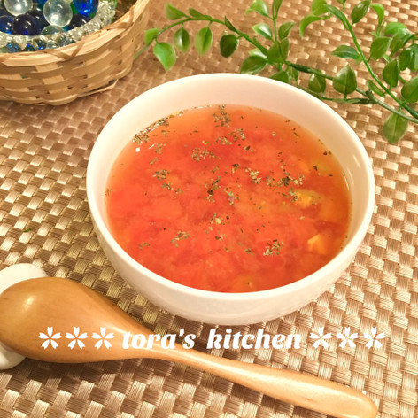 完熟トマトde作る☘️トマト味噌スープ