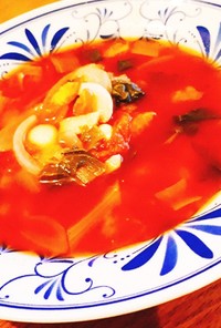 蒸し大豆トマトスープ
