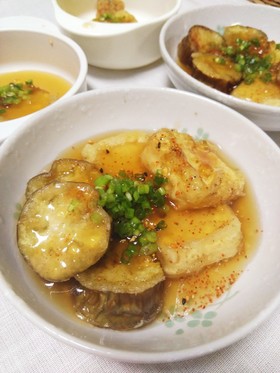 我が家のとろ~り♡揚げナスと揚げ出し豆腐
