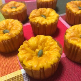 カップでかわいい♡かぼちゃのチーズケーキ