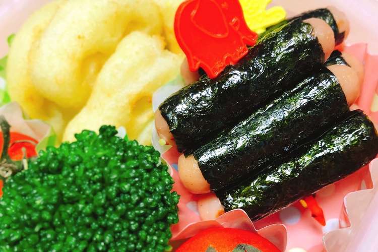 子供喜ぶ お弁当にポークビッツのり巻き レシピ 作り方 By T Kitchen クックパッド 簡単おいしいみんなのレシピが360万品