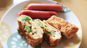 朝ごはんに!おくらとしらすの玉子焼