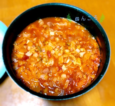 ぬんころの食べるトマトスープの写真