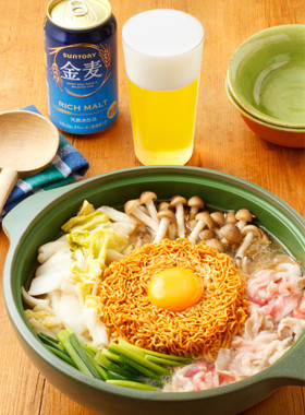 白菜漬けのやみつきチ金麦鍋