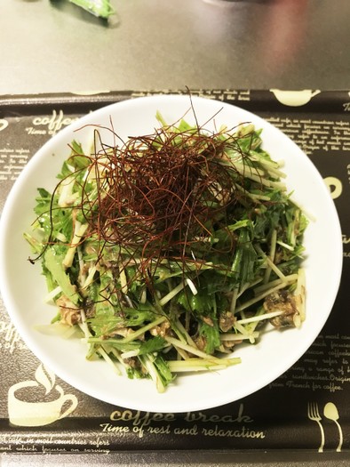 簡単！水菜とサバ缶の韓国風サラダの写真
