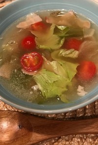 簡単  ベーコンレタストマトスープ♡