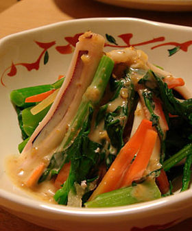 イカと青菜の胡麻酢和え