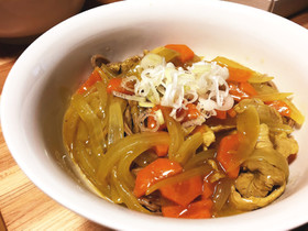 カレーうどん風ベースパスタ