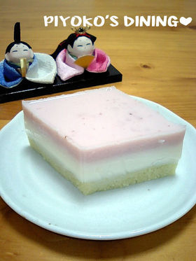 赤ちゃんとひな祭り❀三色の菱ゼリー