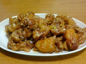 食べすぎ注意! 鶏のから揚げスタミナ和え