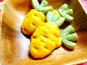 にんじんと青汁の粉で蜂蜜にんじんパンの写真