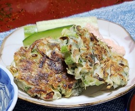 緑鮮やか長葱と大葉やき♪大量消費向け